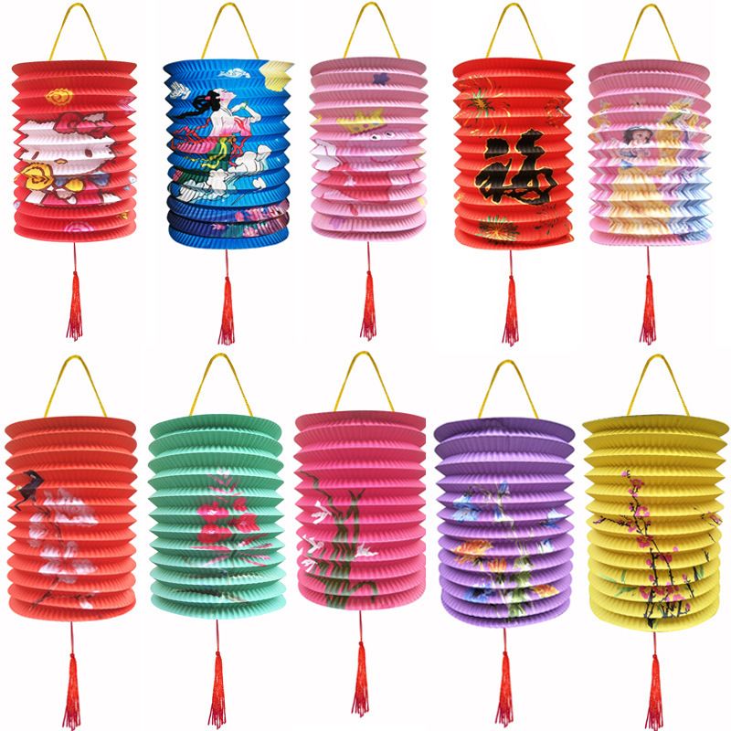 Customized Imprint Foldable Hanging Christmas Organ Lamp Barrel Paper Lantern