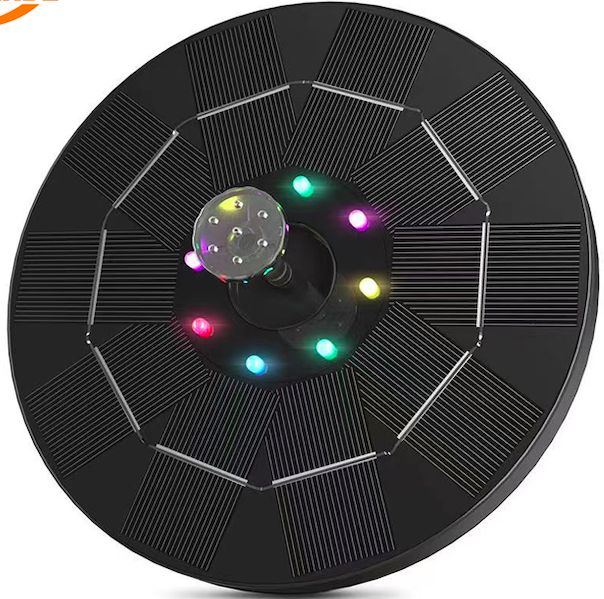 Outdoor 3.0W Battery 8 Lights Waterproof Floating Garden Solar Bird Bath Water Pump Fountains