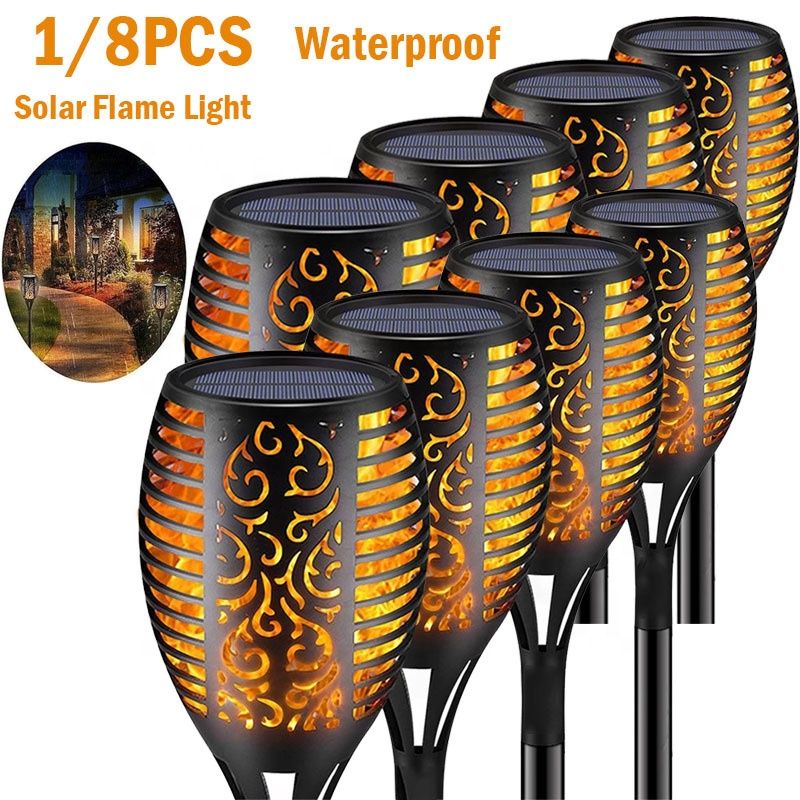 Outdoor Waterproof Solar Flame Torch Light