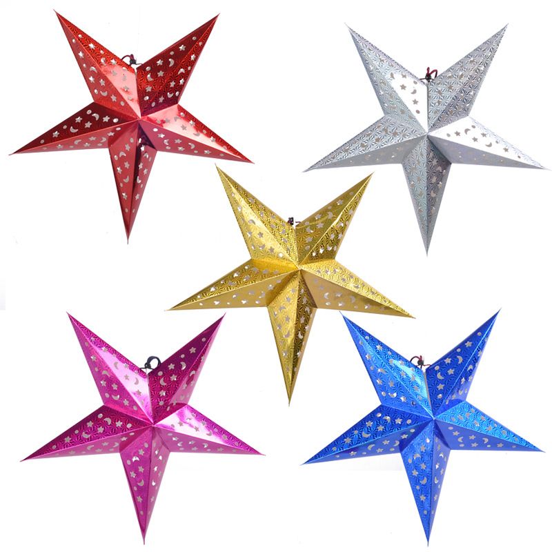 Various Size Laser Hollow Out Pattern Star Paper Lantern