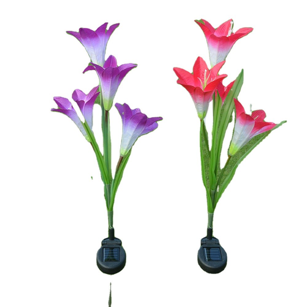 Calla Lily 4led Outdoor Decoration Solar Stick Light