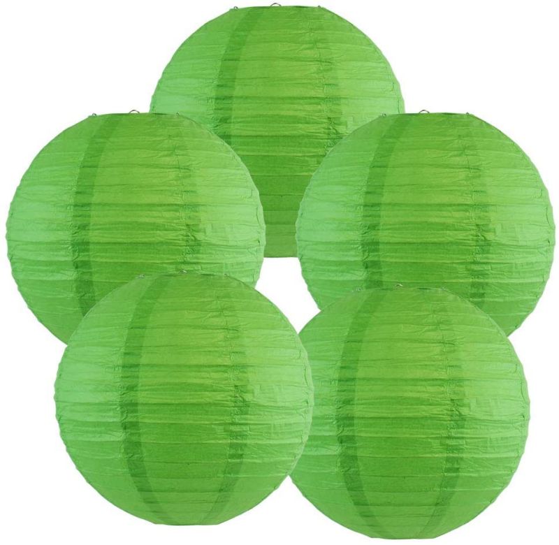 Indoor Various Size Green Chinese Wedding Round Hanging Paper Lantern