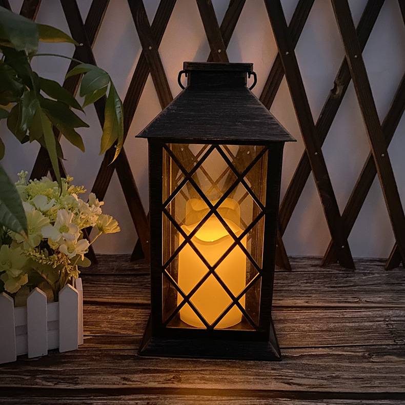 Outdoor Waterproof Solar Candle Hand-held Retro Twinkle Palace Lamp