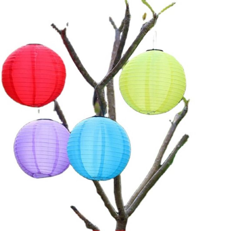 Outdoor Waterproof Solar Nylon Round Portable Hanging LED Solar Lamp Lantern